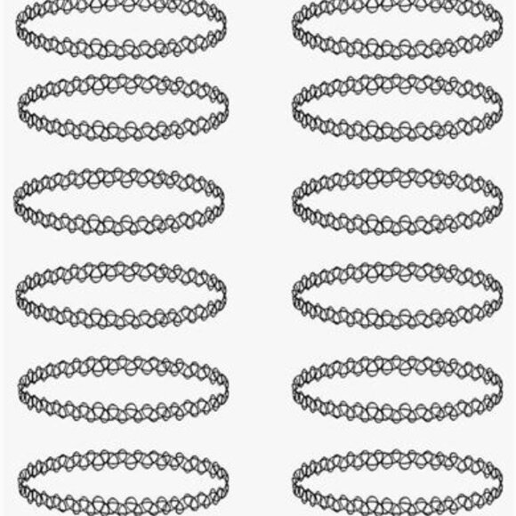 2000s Tattoo Choker Necklace (36PC) - Picture 1 of 3